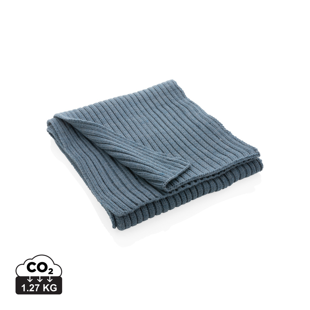 Écharpe tricotée personnalisée 180x25cm Impact Polylana® Sage blue